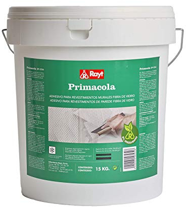 Rayt 585-32 Primacola CP-1316 Adhesivo vinílico especial para revestimientos de fibra de vidrio sobre paredes de yeso, cemento, madera., etc. SIN disolventes. 15 kg
