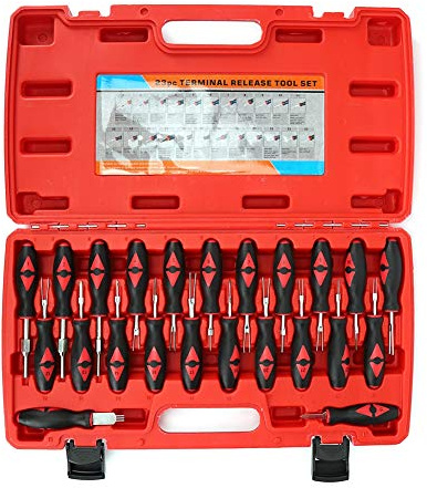 Kit de herramientas de liberación de terminales de 23 piezas, kit de herramientas extractor de removedor de pines de conector, herramienta de eliminación de terminales de cable, uso automotriz Univers
