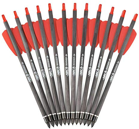 12 Stücke 7,5 Zoll Armbrustbolzen Carbonpfeile Passend für EK Cobra System R9 Bogenjagd Outdoor Shooting