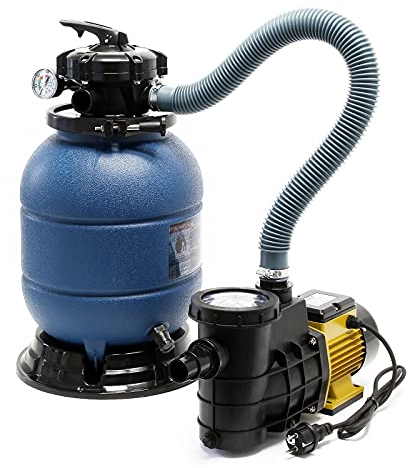 Wiltec Filtro a Sabbia con Pompa autoadescante e valvola a 5 Posizioni HZS-200, 220W, filtraggio Acqua Piscina