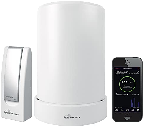 Technoline MA10040 Regenmesser Komplett-Set, Gateway und Funk-Regensensor mit kostenloser App für das Smartphone, weiß