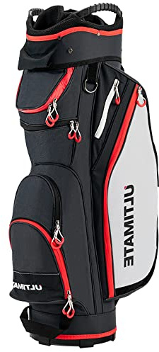 GOPLUS Sac de Chariot de Golf, Sac de Golf léger et Portable avec 14 Compartiments séparés et 8 Poches zippées, y Compris Sac Isotherme et Poches étanches