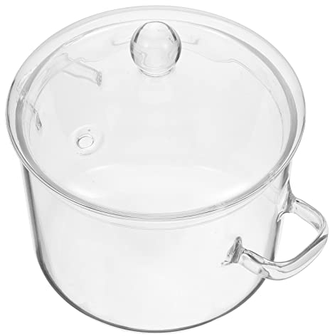 DOITOOL Kaffeekännchen Kaffeekännchen Topf mit Deckel – Kleiner Topf für Herd Potpourri – Kochgeschirr Töpfe zum Kochen auf Herd für Nudeln, Suppe, Tee (1900 ml) Pflanztöpfe Pflanztöpfe