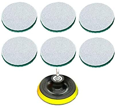 TMPTY 4-Zoll-Scheuerschwämme, Drill Power Brush Fliesenschrubber-Reinigungsset mit Scheibenpadhalter for die Reinigung von Bad und Küche (Farbe : Grün)