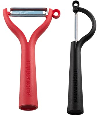 Tupperware Universalschäler Rot + Schälfix Schwarz (inkl. Orangenschäler)