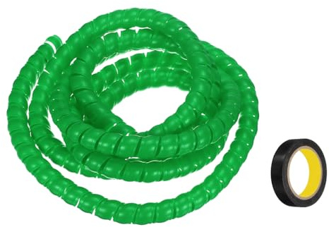 QUARKZMAN Spiral-Kabelschlauch 9,8ft 20mm Kabelmanagement-Hülle PP-Isolierung Kabelorganisator für Computerkabel Stromkabel Gasrohr Grün mit Klebeband