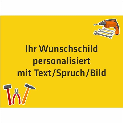 INDIGOS UG - Aluverbundplatte Schild - Beruf - Handwerker - 40x30 cm - Firmenschild - wetterfest personalisiert mit Foto, Logo und Text - individuelle Schilder für Tür, Wand, Büro Garage