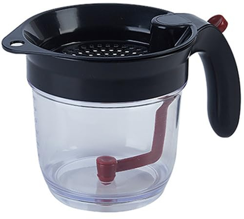 Ragyzity Fettabscheider mit Bodenauslösung, 4 Tassen Ölsoßentrenner mit Skala, Soßentrenner zum Kochen mit Ölsieb, Fetttrennbecher, Fettabschäumer, Messlinien zum Kochen