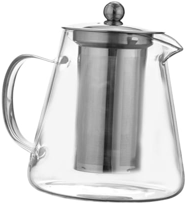 Théière à fleurs en verre Mini service à thé tasses à thé en vrac bouilloire à thé de camping théière transparente avec infuseur distribuant une théière fleurie pour la maison théière avec infuseur