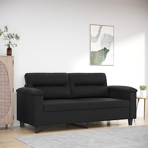 Chaduof 2-Sitzer-Sofa Schwarz 140 cm Kunstleder, Loungesofa, Sofas & Couches, Relaxsofa, Couch für Wohnzimmer, Couch Mit Schlaffunktion - 359583