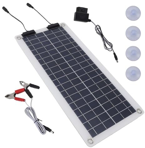 Caricabatteria per auto solare,Manutentore caricabatteria per auto solare | Caricatore di mantenimento impermeabile da 100 W,Mantenitore di alimentazione per pannello solare doppia uscita per auto,