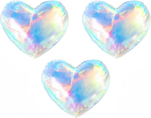 Herz Helium Luftballons, 3pcs Folienballon Hochzeit, Herz Luftballon Helium, Herzluftballons Helium, Herzballons Hochzeit Dekoration, Herz Ballons, für Geburtstag Hochzeit Valentinstag Deko
