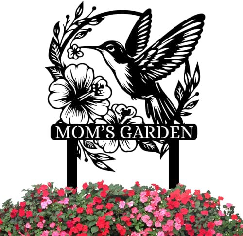 Personalisiertes Gartenschild, individuelles Metallschild, Outdoor-Gartendekoration, Hofschild, Gartenschild, Pfahl, Einweihungsgeschenk, Geburtstagsgeschenk, Geschenk für Mutter, Vater, Großmutter,