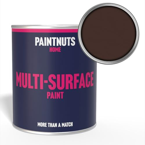 Paintnuts Multi-Surface Paint - RAL-8017 - CHOCOLATE BROWN - 1 Litre Tin - Satin Finish