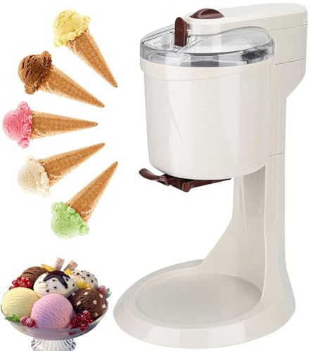 ANGDI Automatic Ice Cream Machine, Portable Soft Ice Cream Machine, 1000ML Yogurt Ice Cream Maker, One-Button Operation, Mini Fruit Soft Serve Sorbet Machine for DIY Kitchen Fast