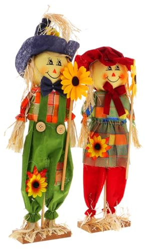 CIYODO 2stücke Halloween Garten Vogelscheuche Deko Herbst Gartenfiguren Für Außenbereich Dekoration Für Halloween Und Erntedankfest
