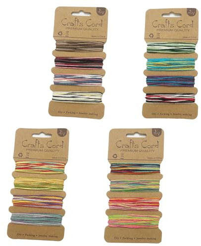 Eruceky 4 PCS Colore Sfumato Corda per Braccialetti, Corda di Lino Multicolore, 1MM Corda Colorata, per Collane, Bracciali, Cavigliere e Orecchini