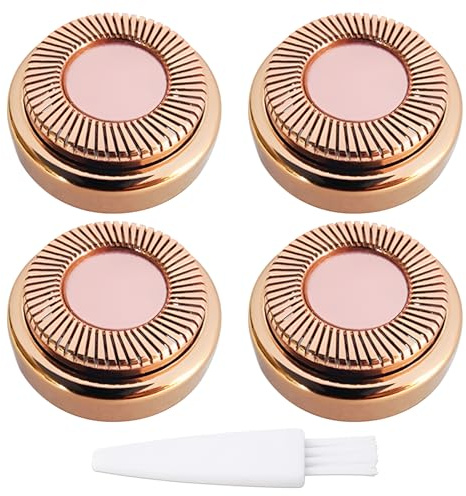 4 PCS Hair Remover Replacement Heads for Flawless Gen 1 Women's Facial Hair Removal Tool Replacement Heads Compatible with Finishing Touch Flawless Generation 1, Includes Cleaning Brush, Rose Gold