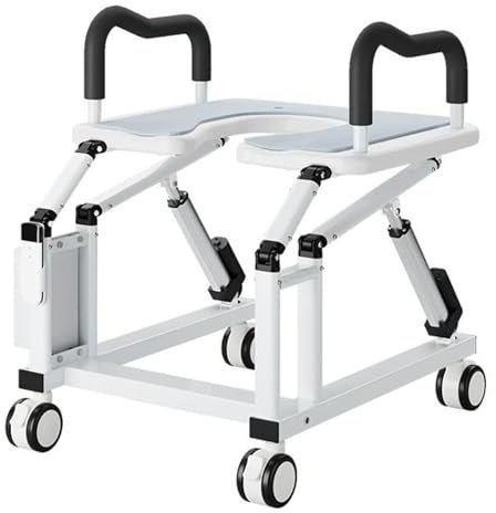Rialzo per sedile WC per anziani, sedia elettrica mobile con doppi braccioli antiscivolo, ruote universali a 360° con freni, angolo di sollevamento di 29°, supporta 99,8 kg