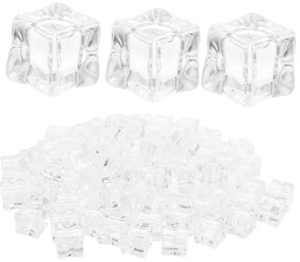 STOBAZA 50pcs Acrylic Fake Ice Cubes Reusable Irregular Rock Crystals for Table Scatters Vase Fillers Wedding Photography Props 15mm