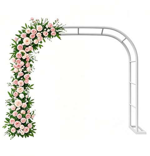 Arche de jardin d'extérieur pour plantes grimpantes, treillage en métal, décoration de cérémonie de mariage, blanc, tailles 120-370 cm, parfait pour roses et vignes, durable et élégant.