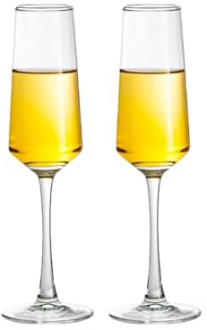 Vyloky Set di bicchieri da vino di alta qualità, bordeaux, champagne, sabbia di quarzo ad alta purezza, bordo rotondo laser, 8,2 cm, ossidazione del ventre, manico da 22 cm, bicchiere da champagne, 2