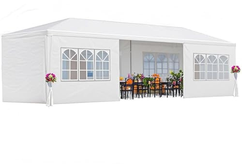 10' X 30' Outdoor Wedding Party Tent Canopy Tent with 8 Removable Sidewalls, Heavy Duty Waterproof Gazebo Patio Shelter for BBQ Camping Party Cater Events