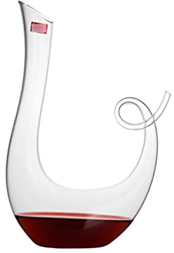 Decanter per vino spesso, Decanter for vino rosso e whisky in cristallo senza piombo, design a collo di cigno, 35,5x9 cm