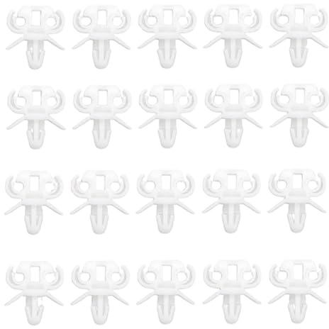 GmwyCzV 20 Stück Auto Bremsleitung Clip, 4.4mm Kunststoff Bremsleitung Halter, Weiß Bremsschlauch Clip, Bremsleitungshalter, Bremsschlauch Halteklammer, für VW Bus T2 T3 T4