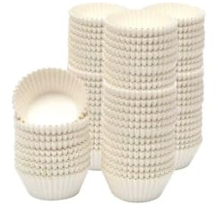 Ruayia Papier Cupcake, Muffins Backförmchen, 500 Stück, Lebensmittelqualität Backförmchen Papier, Kein Geruch, Hitzebeständig, Cupcake-Förmchen für Backen, Party, Geburtstag, Hochzeit(Weiß)