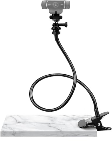 Blomise Webcam-Ständer, 27 Verstellbare Schwanenhals Desktop Kamera Mount Hoder, für alle Handys, Logitech Webcam C925e C922 C930e C930 C920 C615 usw