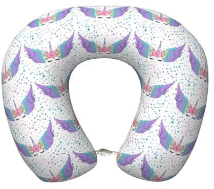 cchgnm Cuscino da viaggio con stampa di ali viola, cuscino da collo in memory foam, cuscino portatile per hotel, campeggio, dormienti laterali e dormienti sulla schiena