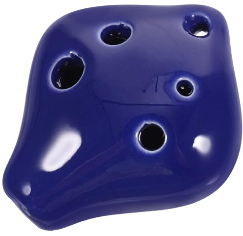 Ocarina in Ceramica Blu a 6 Fori, Tonalità C, Piccola | Ragazzo Ragazza, Formato Portatile, Superficie Liscia, Strumento Musicale Multiuso