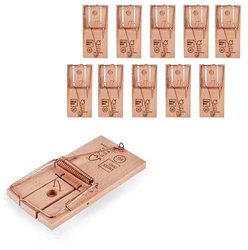 SWISSINNO Mausefalle Schlagfalle - Klassische Holz-Mausefalle Classic – 10er Set – FSC-Buchenholz – Bewährte Effizienz & Giftfrei – Mouse Trap - Mousetraps - Mice Traps