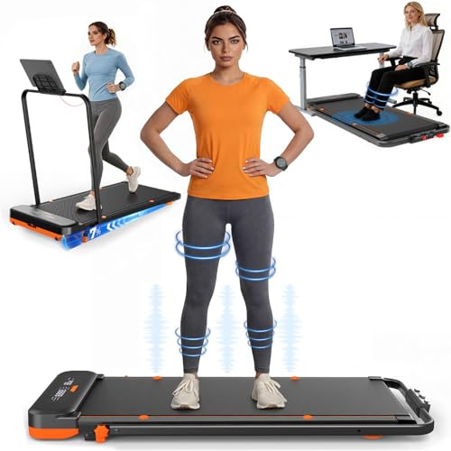 JAGJOG Walking Pad mit 5 Vibrationsstufen, 5 Reha, 7% Steigung | 2,5PS Motor, 1–10 km/h, App, Fernbedienung & LED, 136 kg, Walking, Jogging
