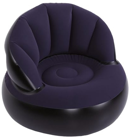 Bewinner Canapé Gonflable floqué en PVC élargi et épais, Chaise de Camping Ergonomique avec Dossier pour canapé Gonflable Intérieur et Extérieur, 140 Kg, Bleu foncé (Bleu foncé)
