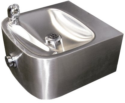 Haws 1105 Satin Finish 18 Gauge 304 Stainless Steel Wall Mounted Drinking Fountain with Single Bubbler