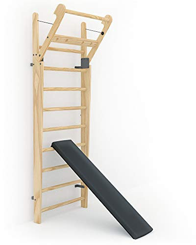 NOHrD Banc pour espalier Wallbars Simili Cuir Noir