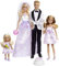 Barbie Coffret Mariage 4 poupées, Dont Deux mariés et Deux Demoiselles d'honneur, Jouet pour Enfant, DJR88