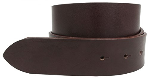 Brazil Lederwaren Wechselgürtel aus Vollrindleder ohne Schnalle 4 cm | Druckknopf-Gürtel für Damen Herren 40mm | Leder-Gürtel 4cm | Braun 105cm