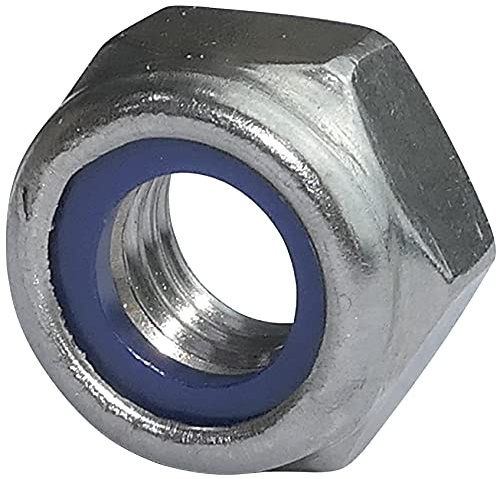 AERZETIX - C49569 - Satz von 50 Sicherungsmuttern stopmuttern sechskant M10 außen 17mm - aus edelstahl 2 - selbstsichernd muttern mit nylonring
