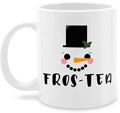 Tasse Tassen 325ml - Weihnachtstasse Weihnachten - Fros-Tea-Schneemann - 325 ml - Weiß - weihnachtstassen christmas schneemann mug weihnachtsbecher weihnachtsmotiv wichteltassen weihnachts kinder