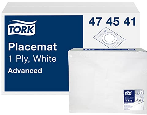 Tork 474541 Tischset Weiß, 1 x 500 Platzsets, 42 x 30 cm (L x B), Moderne Tischsets zum effektiven Schutz von Tischen - ideal für Restaurants, Advanced Qualität