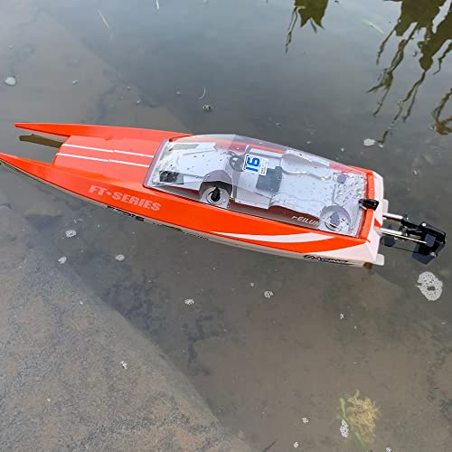 Ssccgym Bateau télécommandé 35 km/h 1500 mAh batteries pour adultes RC Speedboat sur lac étang mer FT016
