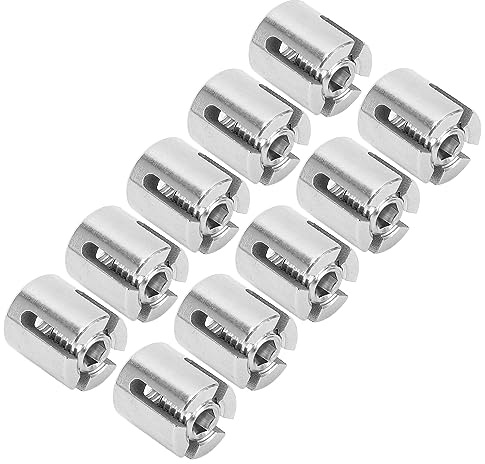 10Pcs Morsetto per Cavi Incrociati Morsetto per Ringhiera in Filo di Acciaio Inossidabile per Ringhiera per Cavi Interni (M8 3 mm)