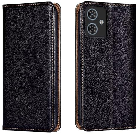 HONLEN Funda Compatible con Motorola Moto g54 / Motorola Moto g54 Power Carcasa, (6.5 Inches) Magnético Cartera Cuero Case, 2 Ranura Tarjeta Movil Cover Negro - Negro