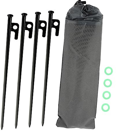 1 Satz Erdnägel aus Metall Baldachinpfähle zeltgarnitur zeltschnur Spanner Campingzubehör Zeltheringe strapazierfähig Robuste Zeltheringe draussen Aufbewahrungstasche Nagel