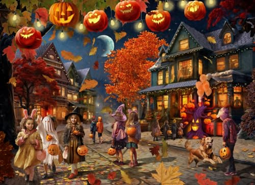 Vermont Christmas Company Puzzle de Nuit d'halloween 1000 pièces – Pièces entièrement emboîtables et de Forme aléatoire