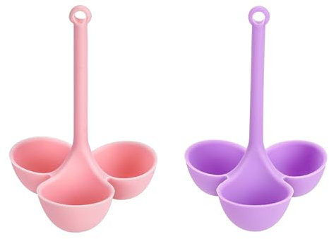 SHIDOW 2 portauova al vapore, in silicone, porta uova in camicia, per cuocere le uova in camicia e cuocere le uova in camicia per piano cottura (rosa, viola)