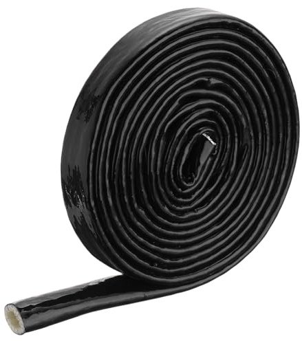 QUARKZMAN 0.5 ID 10ft Nastro Fibre Vetro Rivestito Silicone Guaina Antincendio Schermato Termicamente, per Tubi Flessibili Automobilistici, Cavi Elettrici, Nero